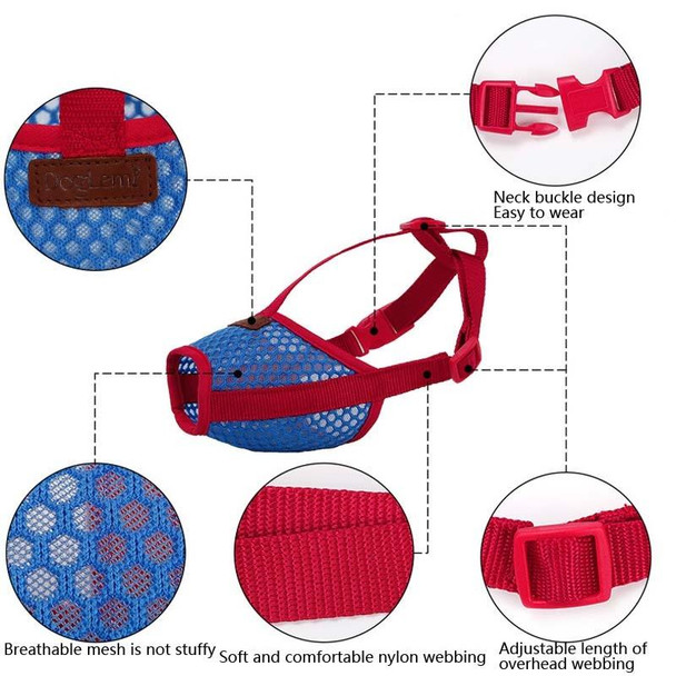 Doglemi Dog Muzzle Pet Supplies Breathable Bark Stopper Muzzle Dog Mouth Cover, Specification: M(Red)