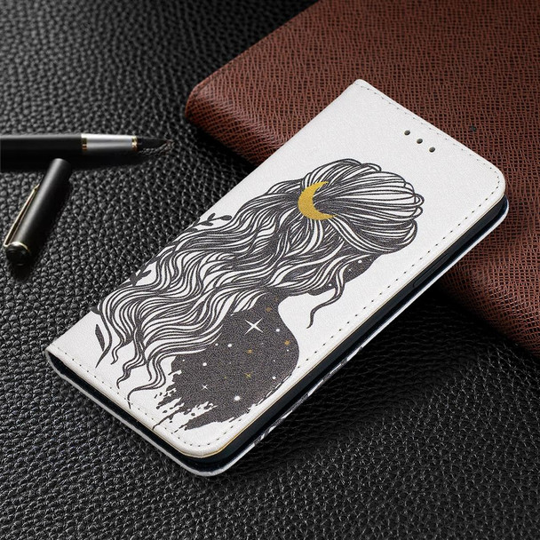 Colored Drawing Pattern Invisible Magnetic Horizontal Flip PU Leatherette Case with Holder & Card Slots & Wallet - iPhone X / XS(Girl)