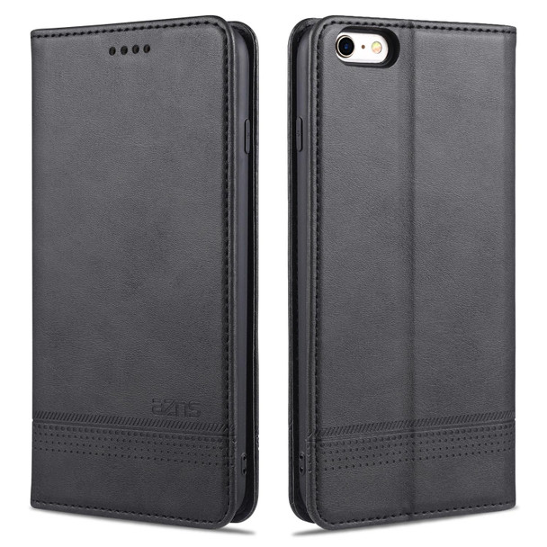 AZNS Magnetic Calf Texture Horizontal Flip Leatherette Case with Card Slots & Holder & Wallet - iPhone 8 / 7(Black)