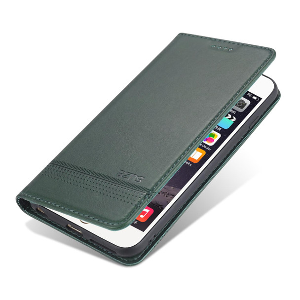 AZNS Magnetic Calf Texture Horizontal Flip Leatherette Case with Card Slots & Holder & Wallet - iPhone 8 / 7(Dark Green)