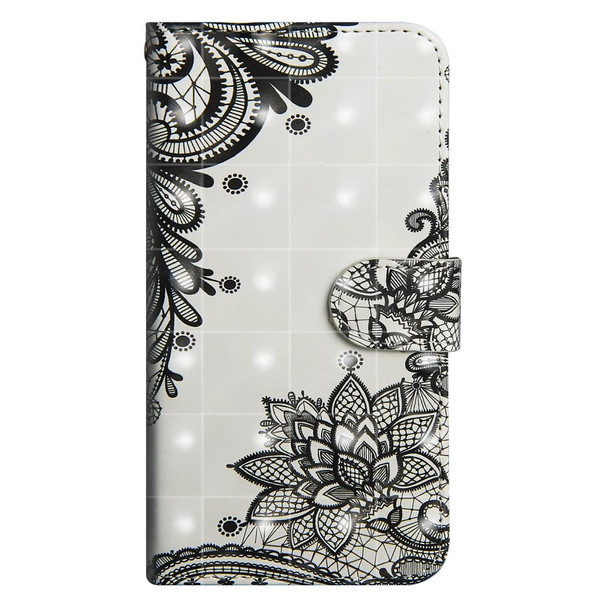 3D Painting Pattern Horizontal Flip TPU + PU Leatherette Case with Holder & Card Slots & Wallet - iPhone XS Max(Black Flower)