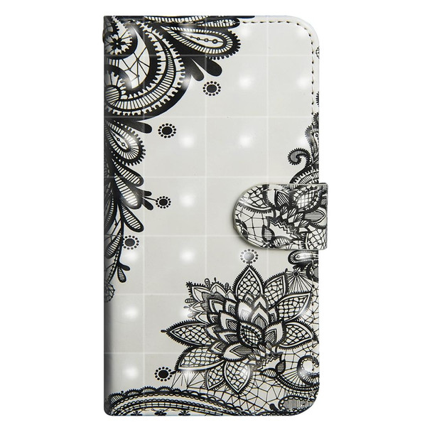 3D Painting Pattern Horizontal Flip TPU + PU Leatherette Case with Holder & Card Slots & Wallet - iPhone 6 / 6s(Black Flower)