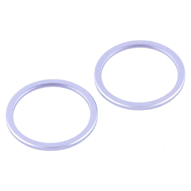 2 PCS Rear Camera Glass Lens Metal Protector Hoop Ring for iPhone 12(Purple)