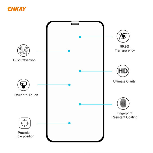 ENKAY ENK-PC0722 Hat-Prince Liquid Silicone Straight Edge Shockproof Protective Case + 0.26mm 9H 2.5D Full Glue Full Screen Tempered Glass Film - iPhone XS Max(Light Green)