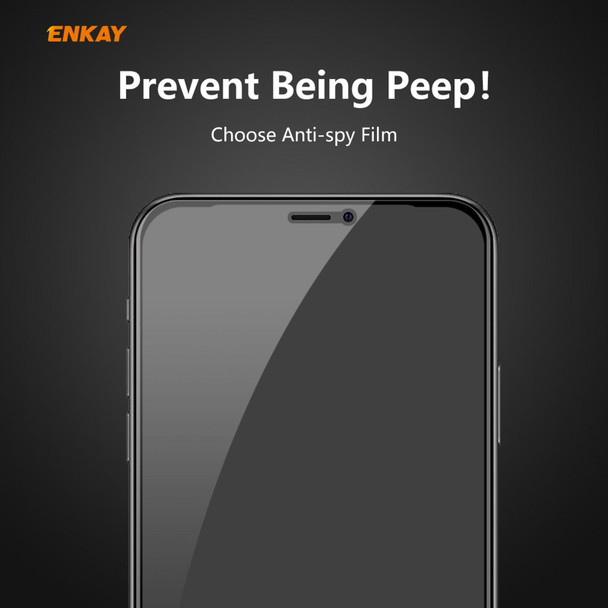 2 PCS ENKAY Hat-Prince 0.26mm 9H 6D Privacy Anti-spy Full Screen Tempered Glass Film - iPhone 12 / 12 Pro