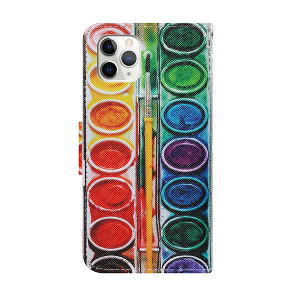 Coloured Drawing Pattern Horizontal Flip PU Leatherette Case with Holder & Card Slots & Wallet & Lanyard - iPhone 11 Pro(Eye Shadow)