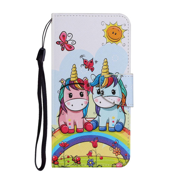 Coloured Drawing Pattern Horizontal Flip PU Leatherette Case with Holder & Card Slots & Wallet & Lanyard - iPhone 6 Plus & 6s Plus(Couple Unicorn)