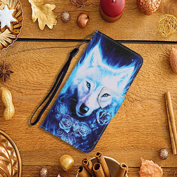 Coloured Drawing Pattern Horizontal Flip PU Leatherette Case with Holder & Card Slots & Wallet & Lanyard - iPhone 6 Plus & 6s Plus(Rose Wolf)