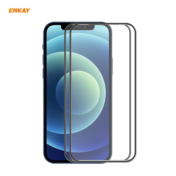 2 PCS ENKAY Hat-Prince Anti-drop Full Glue Tempered Glass Full Screen Film Anti-fall Protector - iPhone 12 mini