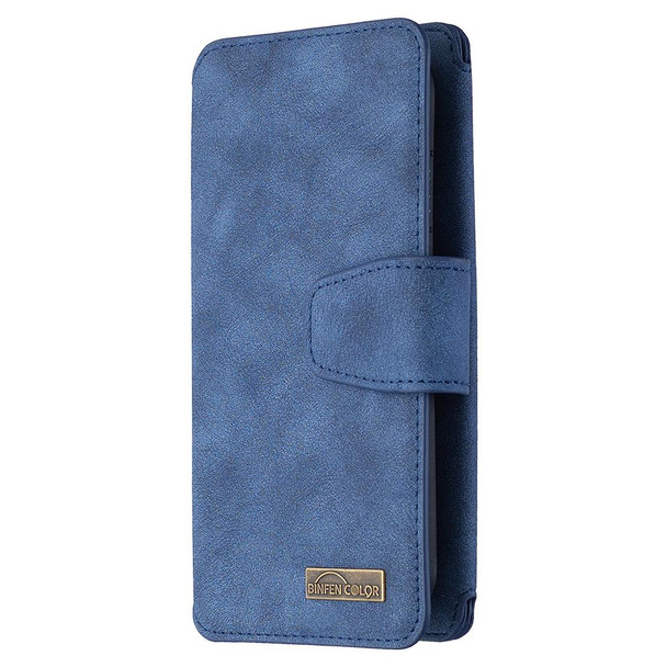 Detachable Frosted Magnetic Horizontal Flip Leatherette Case with Card Slots & Holder & Zipper Wallet & Photo Frame - iPhone 6(Blue)