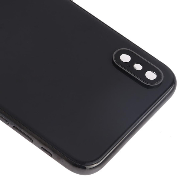 Battery Back Cover Assembly (with Side Keys & Loud Speaker & Motor & Camera Lens & Card Tray & Power Button + Volume Button + Charging Port + Signal Flex Cable & Wireless Charging Module) for iPhone XS(Black)