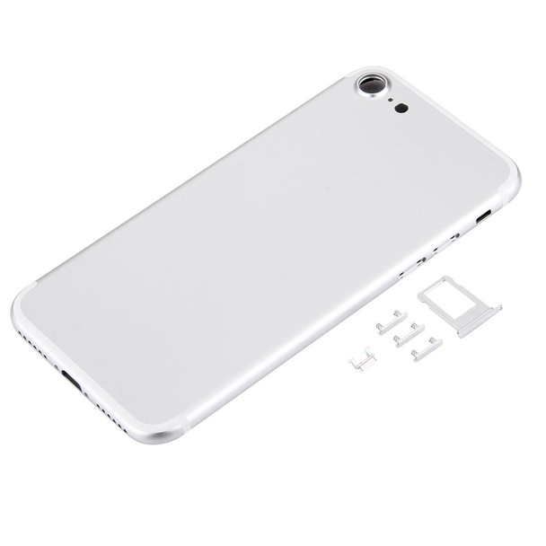 5 in 1 for iPhone 7 (Back Cover + Card Tray + Volume Control Key + Power Button + Mute Switch Vibrator Key) Full Assembly Housing Cover(Silver)