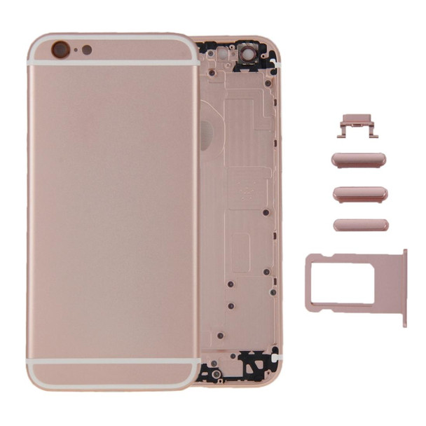 6 in 1 for iPhone 6 (Back Cover + Card Tray + Volume Control Key + Power Button + Mute Switch Vibrator Key + Sign) Full Assembly Housing Cover(Rose Gold)