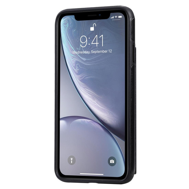 iPhone XS Max Butterfly Embossing Pattern Shockproof Protective Case with Holder & Card Slots & Photo Frame(Black)