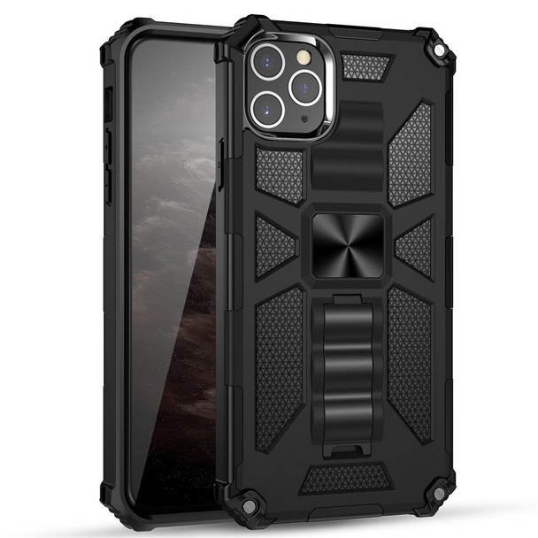 iPhone 11 Pro Armor Shockproof TPU + PC Magnetic Protective Case with Holder(Black)