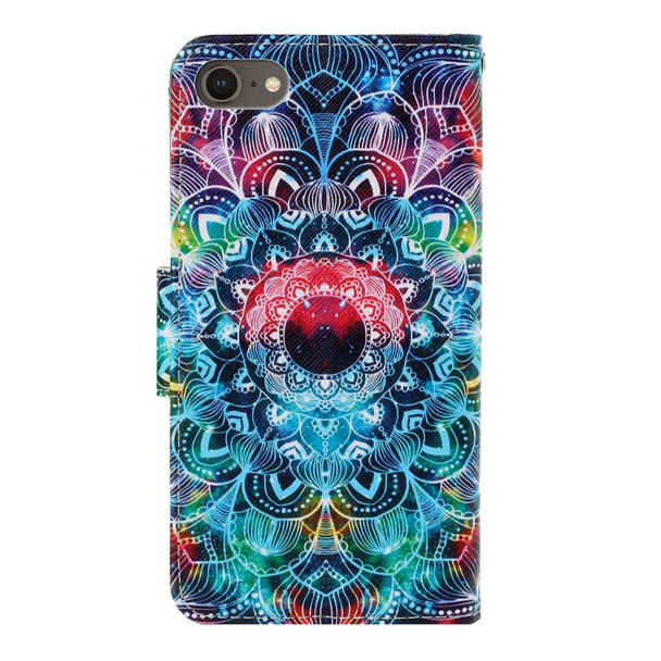 iPhone SE 2022 / SE 2020 / 8 / 7 3D Colored Drawing Horizontal Flip PU Leather Case with Holder & Card Slots & Wallet(Mandala)