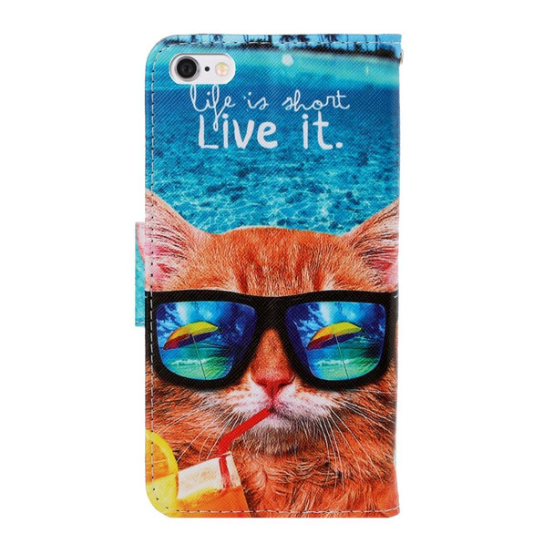 iPhone 6 / 6s 3D Colored Drawing Horizontal Flip PU Leather Case with Holder & Card Slots & Wallet(Underwater Cat)