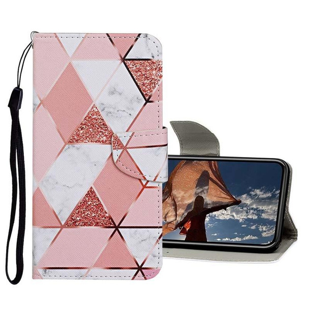 Colored Drawing Pattern Horizontal Flip Leatherette Case with Holder & Card Slots & Wallet - iPhone 12 Pro Max(Marble)