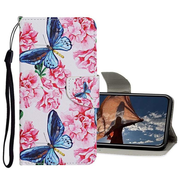 Colored Drawing Pattern Horizontal Flip Leatherette Case with Holder & Card Slots & Wallet - iPhone 12 Pro Max(Dragonfly Flower)