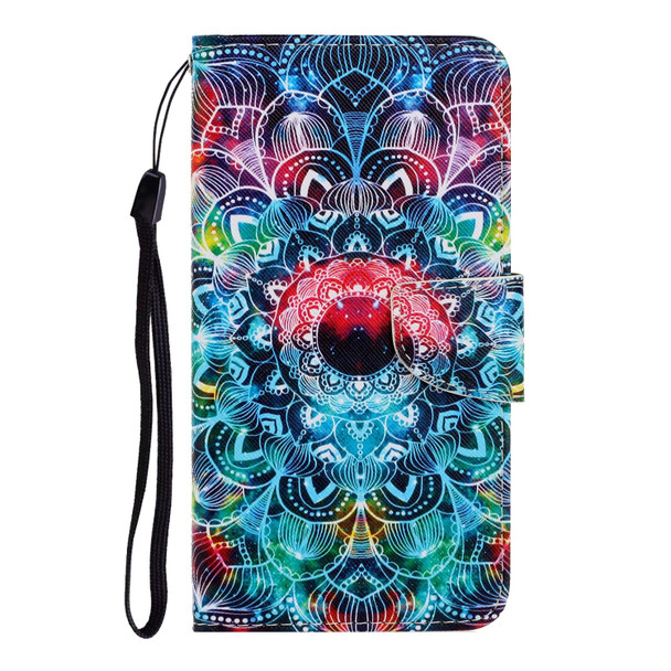 3D Colored Drawing Horizontal Flip PU Leatherette Case with Holder & Card Slots & Wallet - iPhone 12 mini(Mandala)