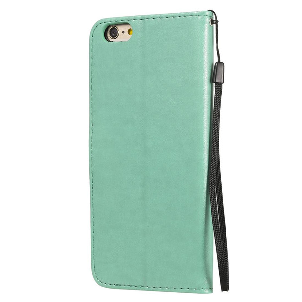 iPhone 6 Plus Cat Bee Embossing Pattern Shockproof Horizontal Flip Leather Case with Holder & Card Slots & Wallet(Green)