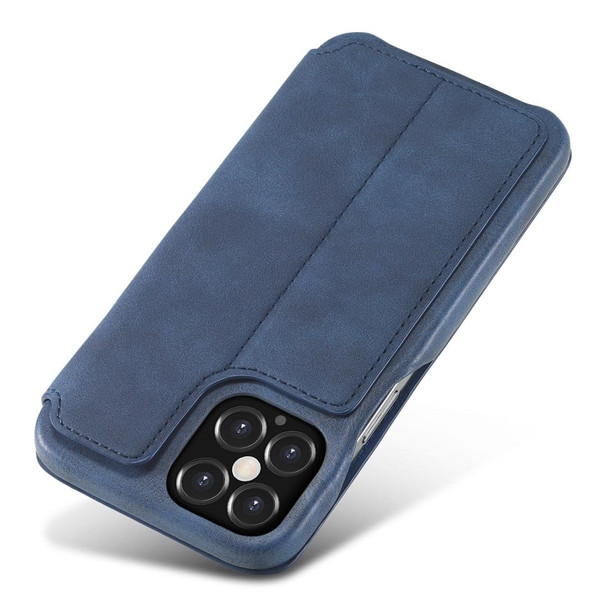iPhone 12 / 12 Pro LC.IMEEKE Hon Ancient Series Horizontal Flip Leather Case with Holder & Card Slot(Blue)