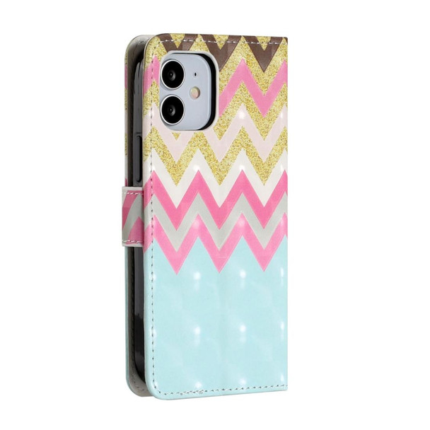 iPhone 12 / 12 Pro 3D Painted Pattern Horizontal Flip Leather Case with Holder & Card Slots & Photo Frame & Wallet(Color Wave)