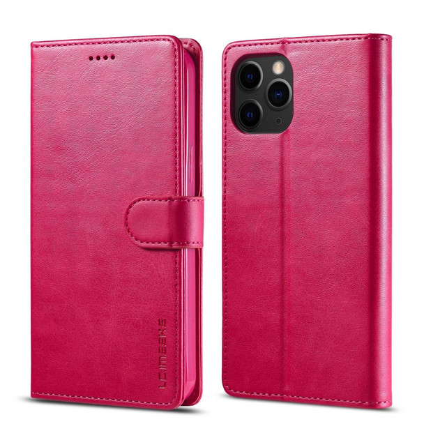 iPhone 12 Pro Max LC.IMEEKE Calf Texture Horizontal Flip Leather Case with Holder & Card Slots & Wallet(Red)