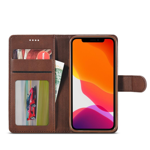 iPhone 12 mini LC.IMEEKE Calf Texture Horizontal Flip Leather Case with Holder & Card Slots & Wallet(Brown)
