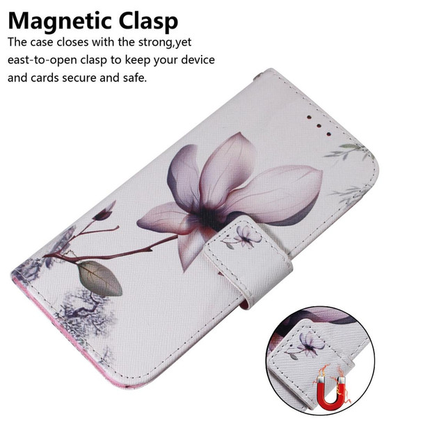 iPhone 12 Pro Max Coloured Drawing Horizontal Flip Leather Case, with Holder & Card Slots & Wallet(Magnolia Flower)