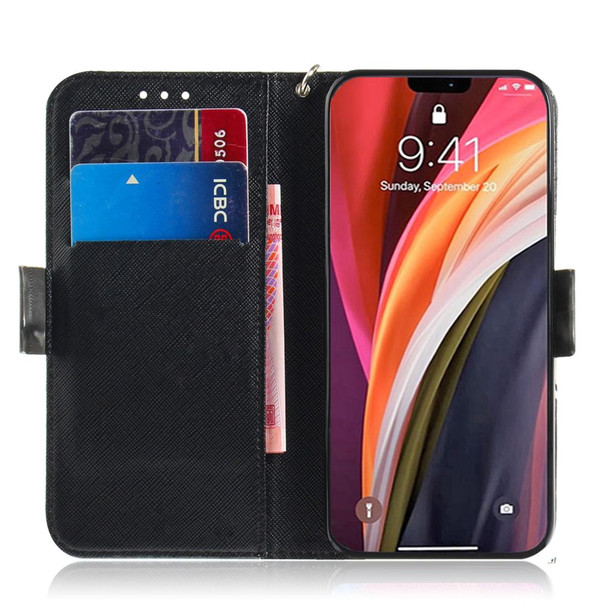 iPhone 12 Pro Max 3D Colored Drawing Horizontal Flip Leather Case with Holder & Card Slots & Wallet & Lanyard(Peacock Wreath)