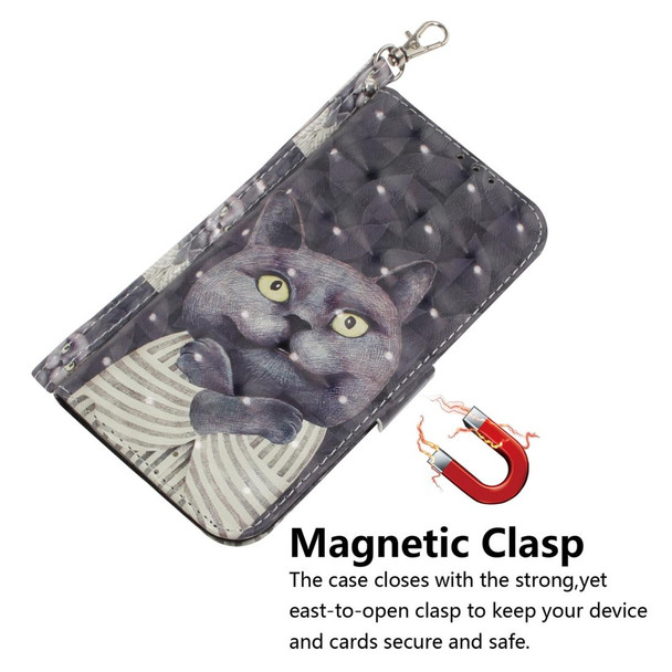 iPhone 12 Pro Max 3D Colored Drawing Horizontal Flip Leather Case with Holder & Card Slots & Wallet & Lanyard(Hug Cat)