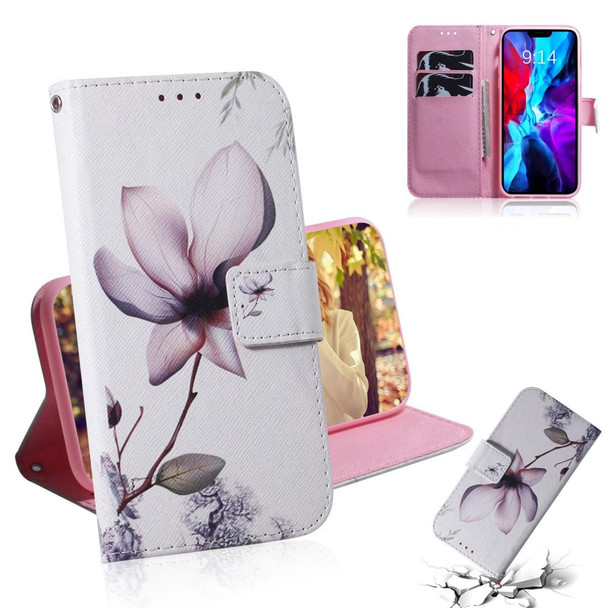 iPhone 12 mini Coloured Drawing Horizontal Flip Leather Case, with Holder & Card Slots & Wallet(Magnolia Flower)