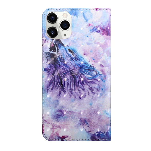 iPhone 12 mini 3D Painting Pattern Coloured Drawing Horizontal Flip PU Leather Case with Holder & Card Slots & Wallet & Lanyard(Howling Wolf)