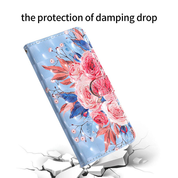iPhone 12 Pro Max 3D Painting Colored Drawing Pattern Horizontal Flip TPU + PU Leather Case with Holder & Card Slots & Wallet & Lanyard(Colored Flowers)