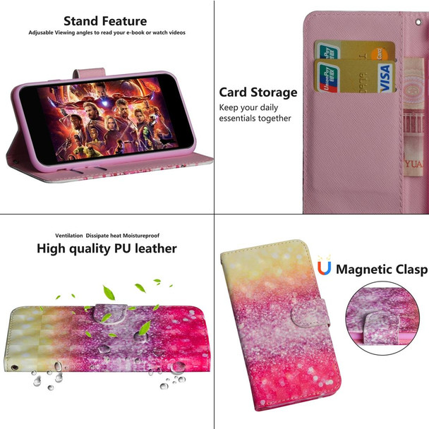 iPhone 12 Pro Max 3D Painting Pattern Horizontal Flip TPU + PU Leather Case with Holder & Card Slots & Wallet(Gradient Color)