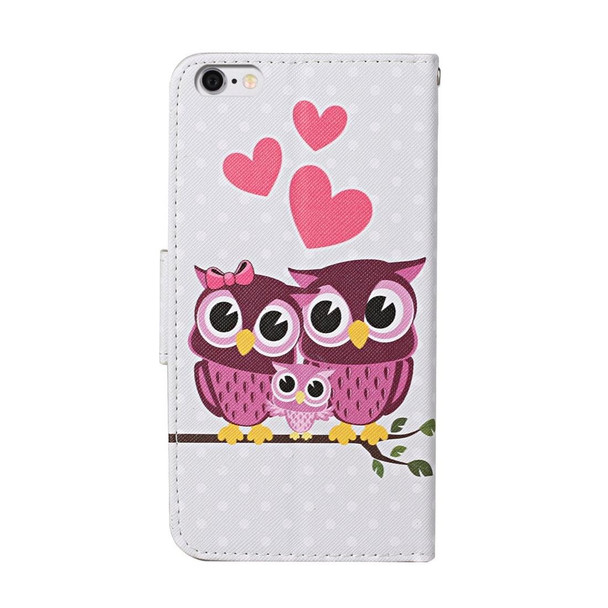 iPhone 6 / 6s Colored Drawing Pattern Horizontal Flip Leather Case with Holder & Card Slots & Wallet(Owl Family)