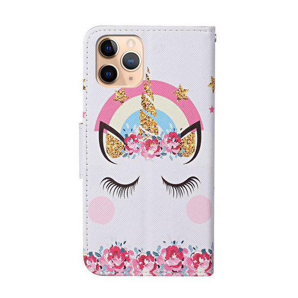 iPhone 11 Pro Colored Drawing Pattern Horizontal Flip Leather Case with Holder & Card Slots & Wallet(Crown Unicorn)