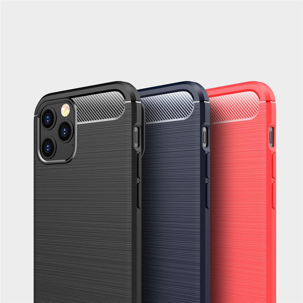 iPhone 12 / 12 Pro 6.1 inch Brushed Texture Carbon Fiber TPU Case(Black)
