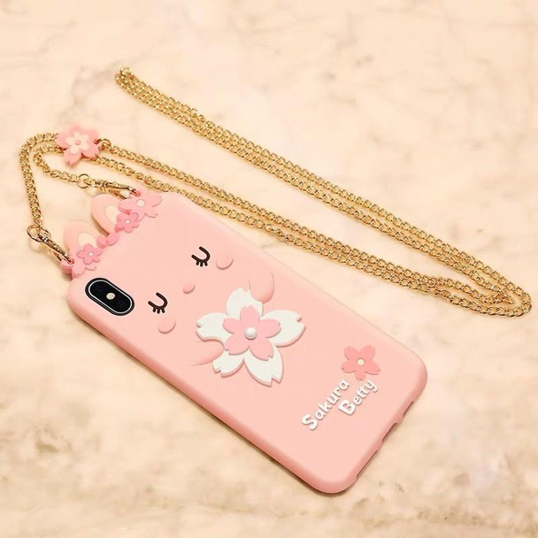 Cherry Blossoms Style Full Package Anti Falling Silicone Sleeve for iPhone X / XS
