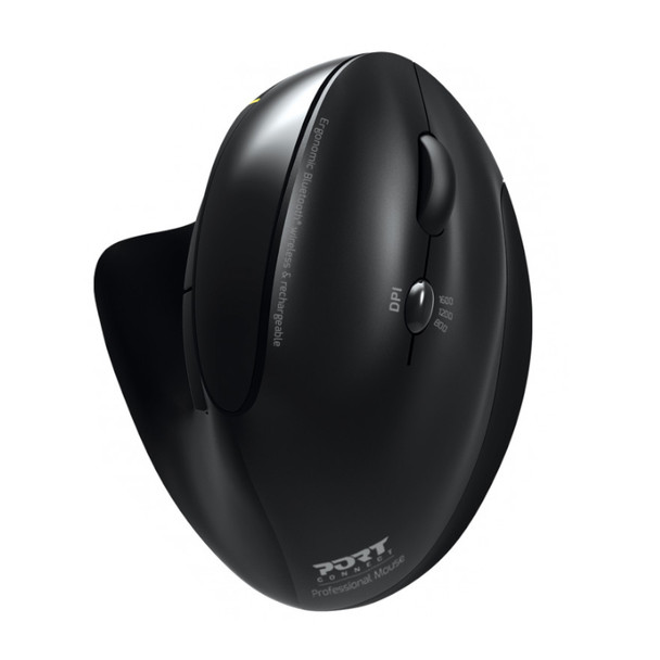 Port Connect Wireless Rechargeable Ergonoc Mouse Bluetooth
 - Black