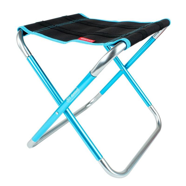CLS Large 7075 Aluminum Alloy Outdoor Folding Stool Portable BBQ Fishing Folding Chair, Size: 30x25x31cm(Blue)