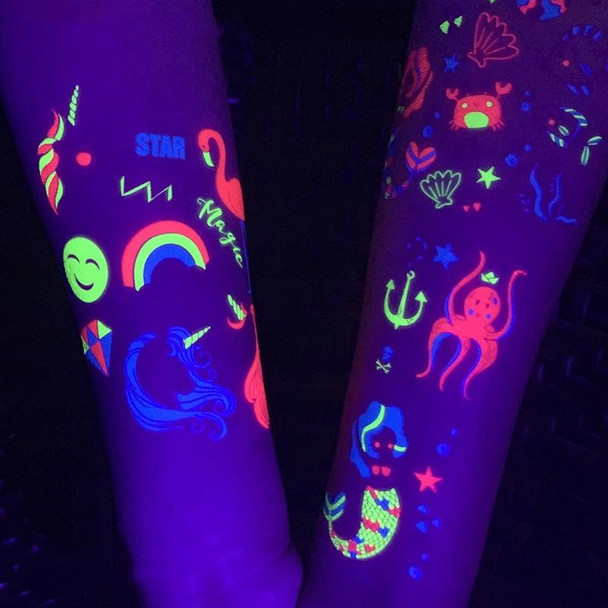 10 PCS Cartoon Fluorescent Glowing Flower Arm Tattoo Sticker(WOYG-019)