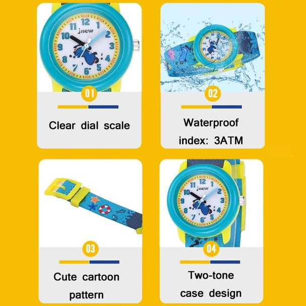 JNEW A369-86336 Children Cartoon Waterproof Time Cognitive Ribbon Watch(Summer Beach)