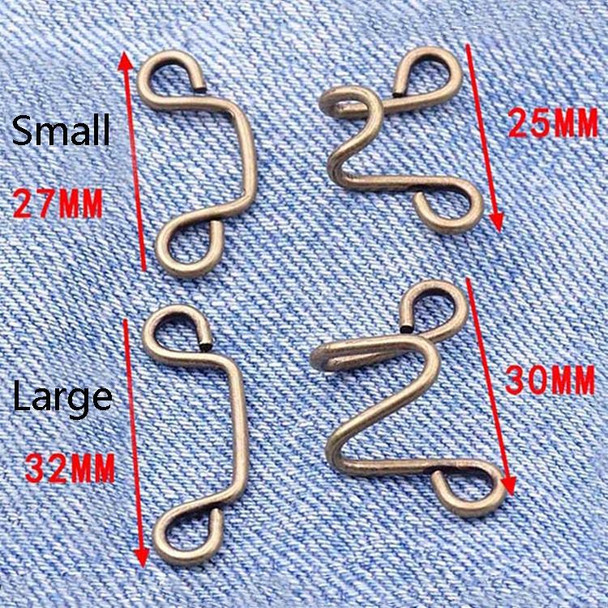 5 PCS 6 in 1 Nail-Free Detachable Button Jeans Waist Adjustment Buckle Set, Colour: 32mm (Silver)