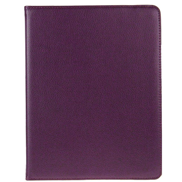 360 Degree Rotatable Leatherette Case with Sleep / Wake-up Function & Holder for New iPad (iPad 3)(Purple)