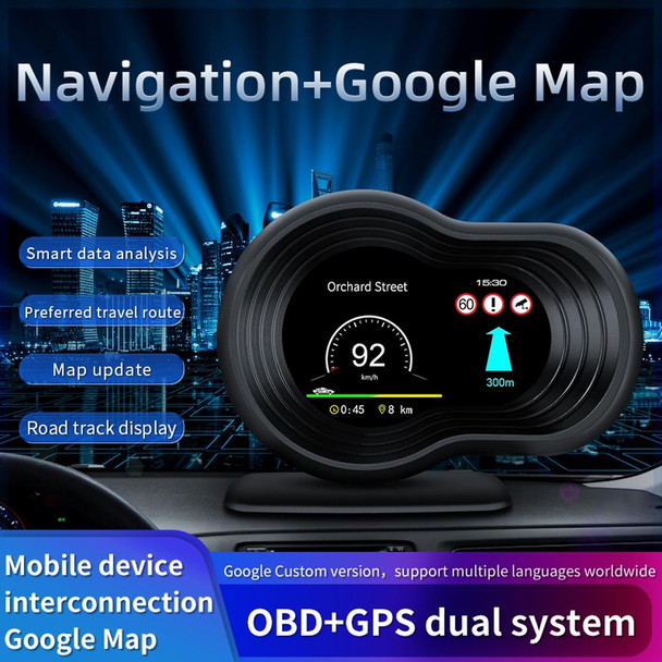 F9 OBD2 + GPS Mode Car HUD Head-up Display Speed / Water Temperature / Voltage Display