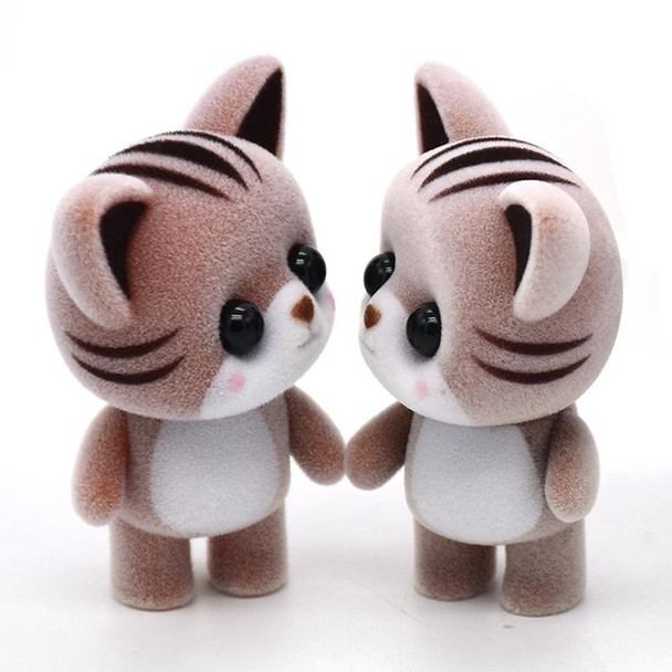 Little Cute PVC Flocking Animal Cat Dolls Creative Gift Kids Toy, Size: 5.5*3.5*6.5cm(Coffee)