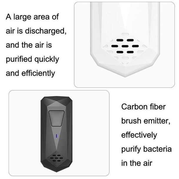 CT02 Negative Ion Air Purifier Pet Deodorant Removal Cleaner, Product specifications: EU Plug(Black)
