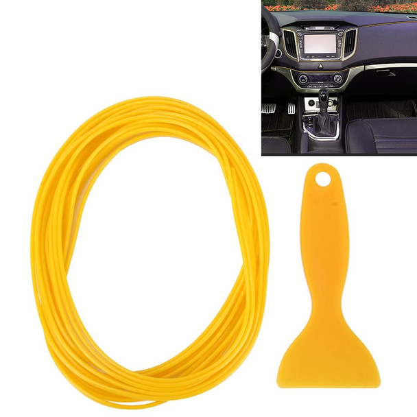 5m Flexible Trim - DIY Automobile Car Interior Moulding Trim Decorative Line Strip with Film Scraper(Yellow)